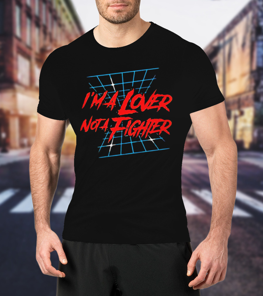 I'm A Lover Not A Fighter Retro Grid T-Shirt