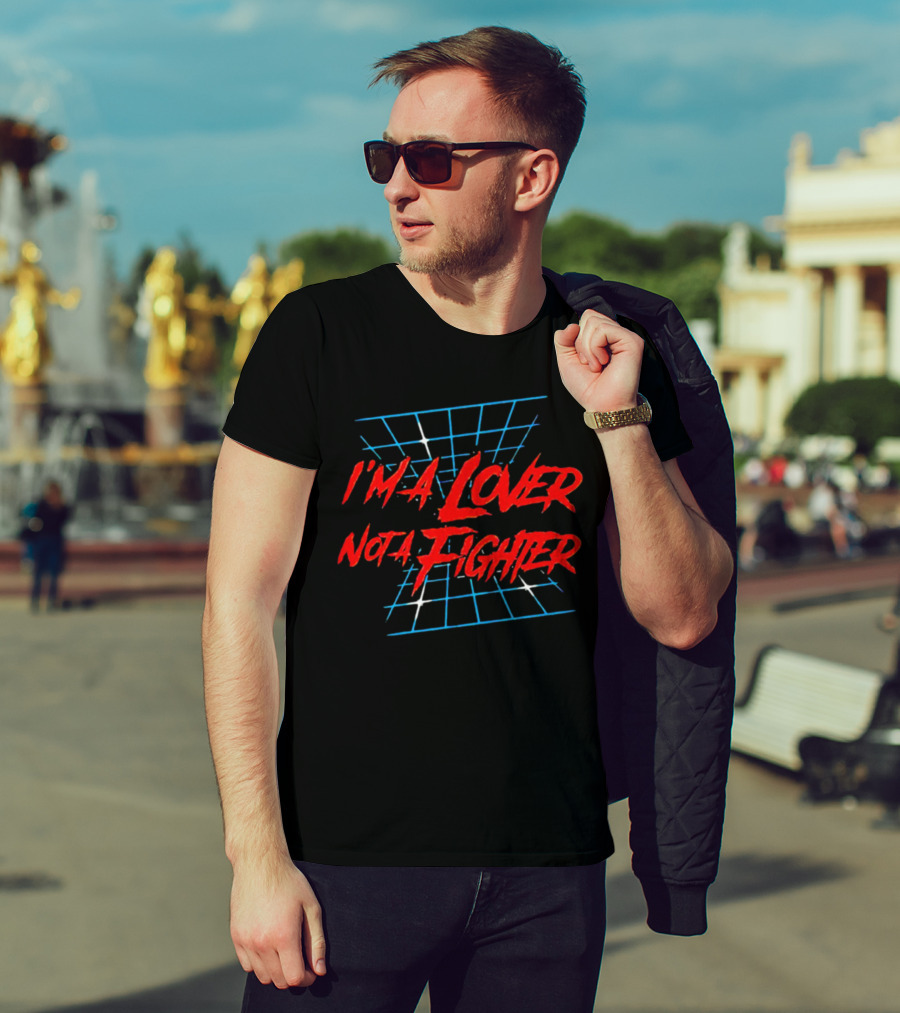 I'm A Lover Not A Fighter Retro Grid T-Shirt