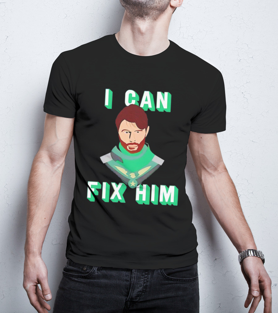 Nerdy Squirrel Studios Soldier Boy I Can Fix Him Superhero T-Shirt