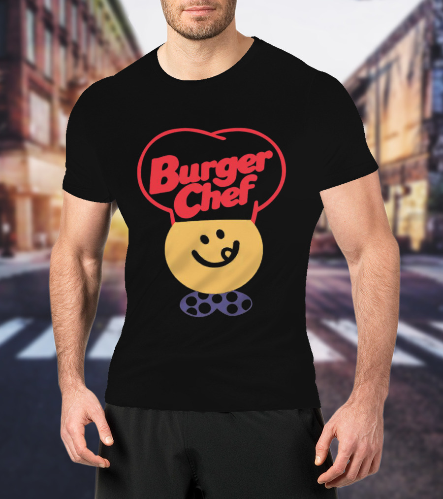 Burger Chef Happy Smiley Face With Chef Hat T-Shirt