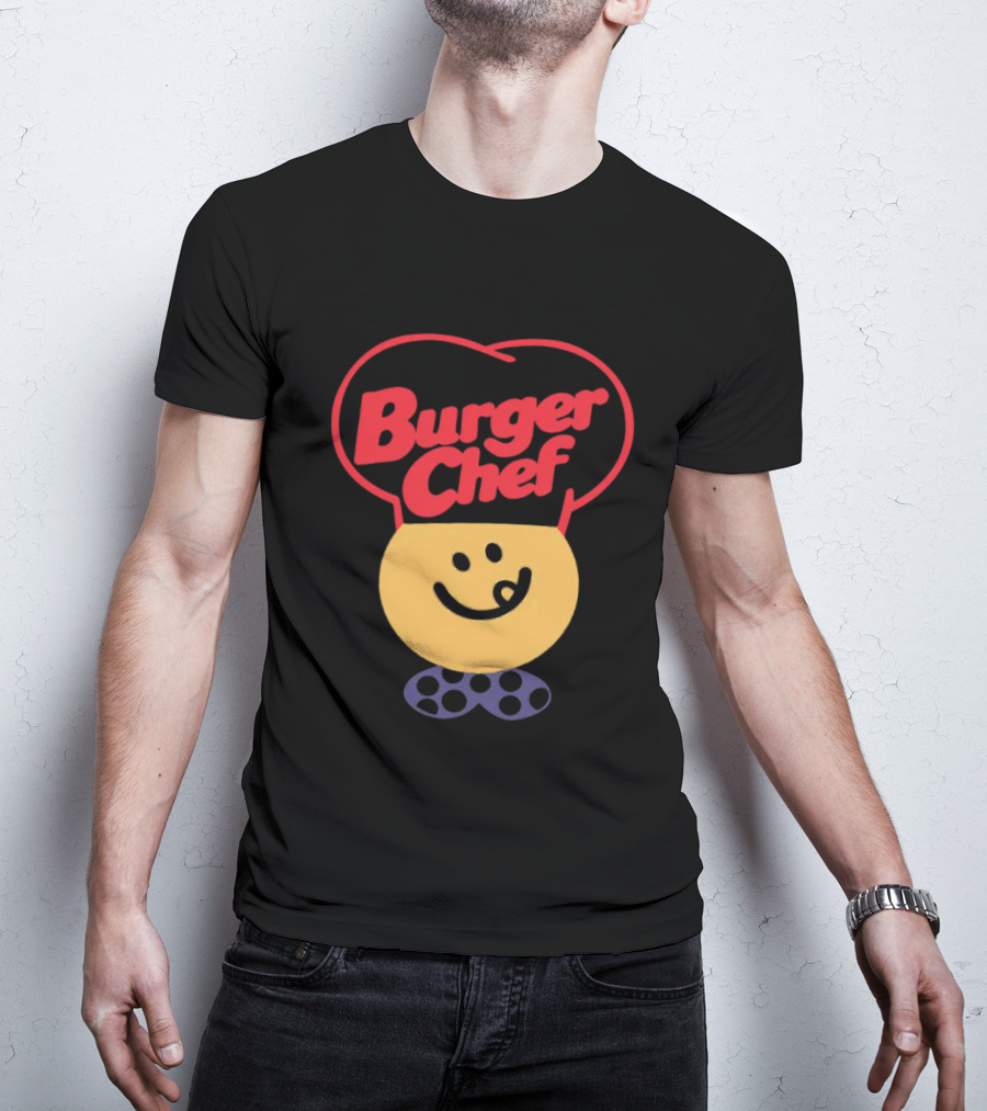 Burger Chef Happy Smiley Face With Chef Hat T-Shirt