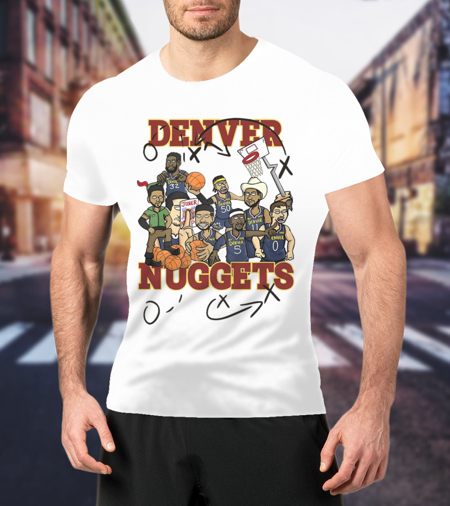 Denver Nuggets Cartoon Players Jokic Basketball Team T-Shirt