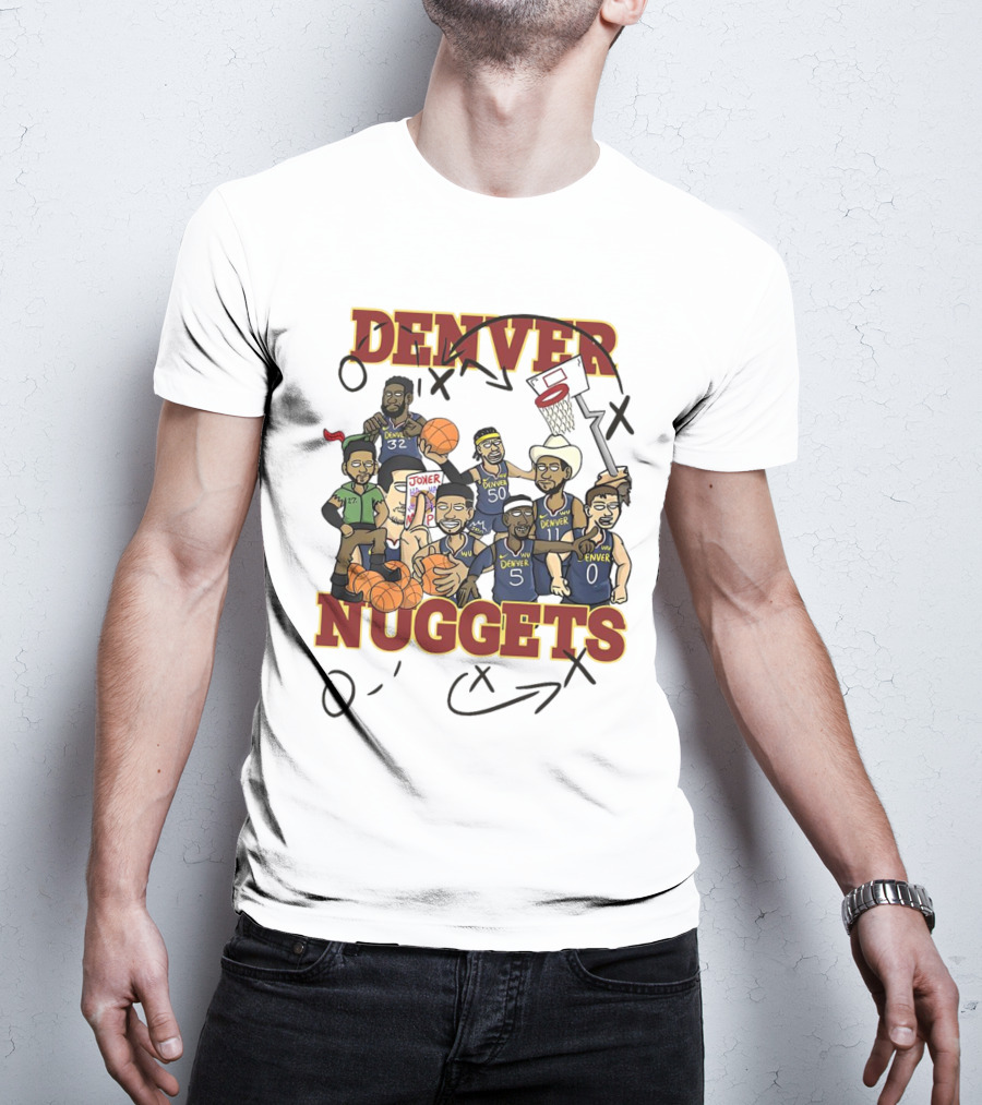 Denver Nuggets Cartoon Players Jokic Basketball Team T-Shirt