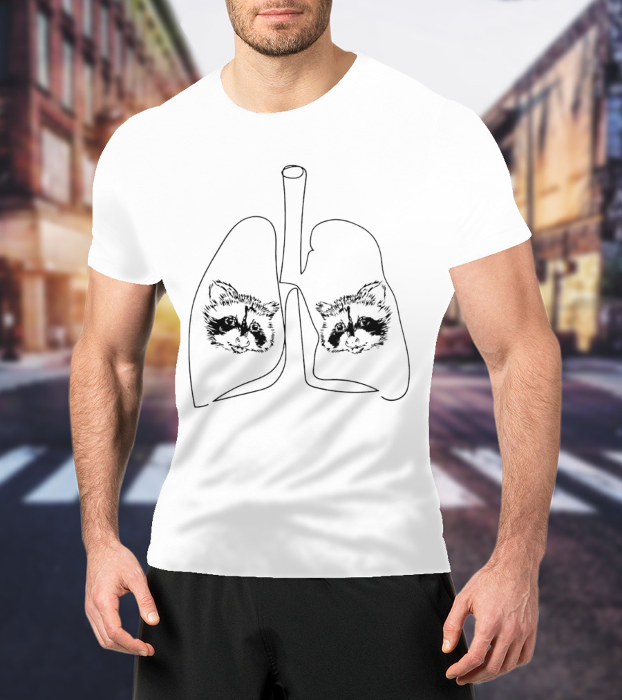 Happy Raccoon Club My Lungs Raccoon Lung Sketch T-Shirt