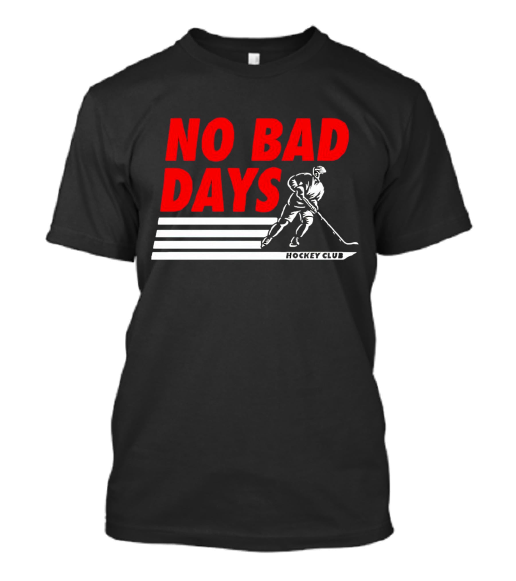 No Bad Days Hockey Club Skater Stripe Motif T-Shirt