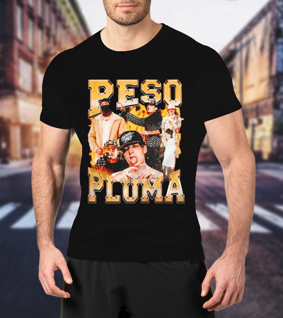 Peso Pluma Collage With Urban Streetwear T-Shirt