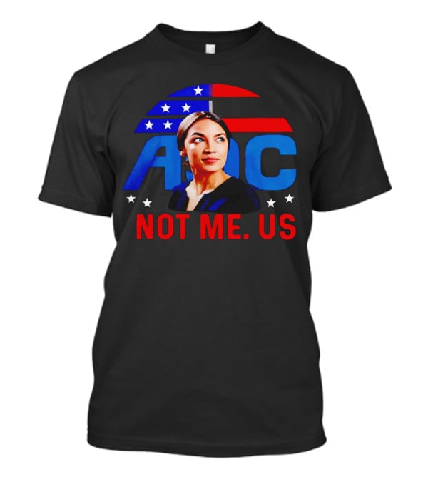 AOC Not Me Us American Flag Motif T-Shirt
