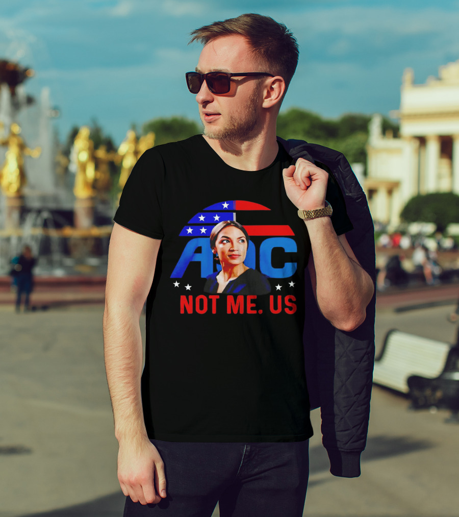 AOC Not Me Us American Flag Motif T-Shirt