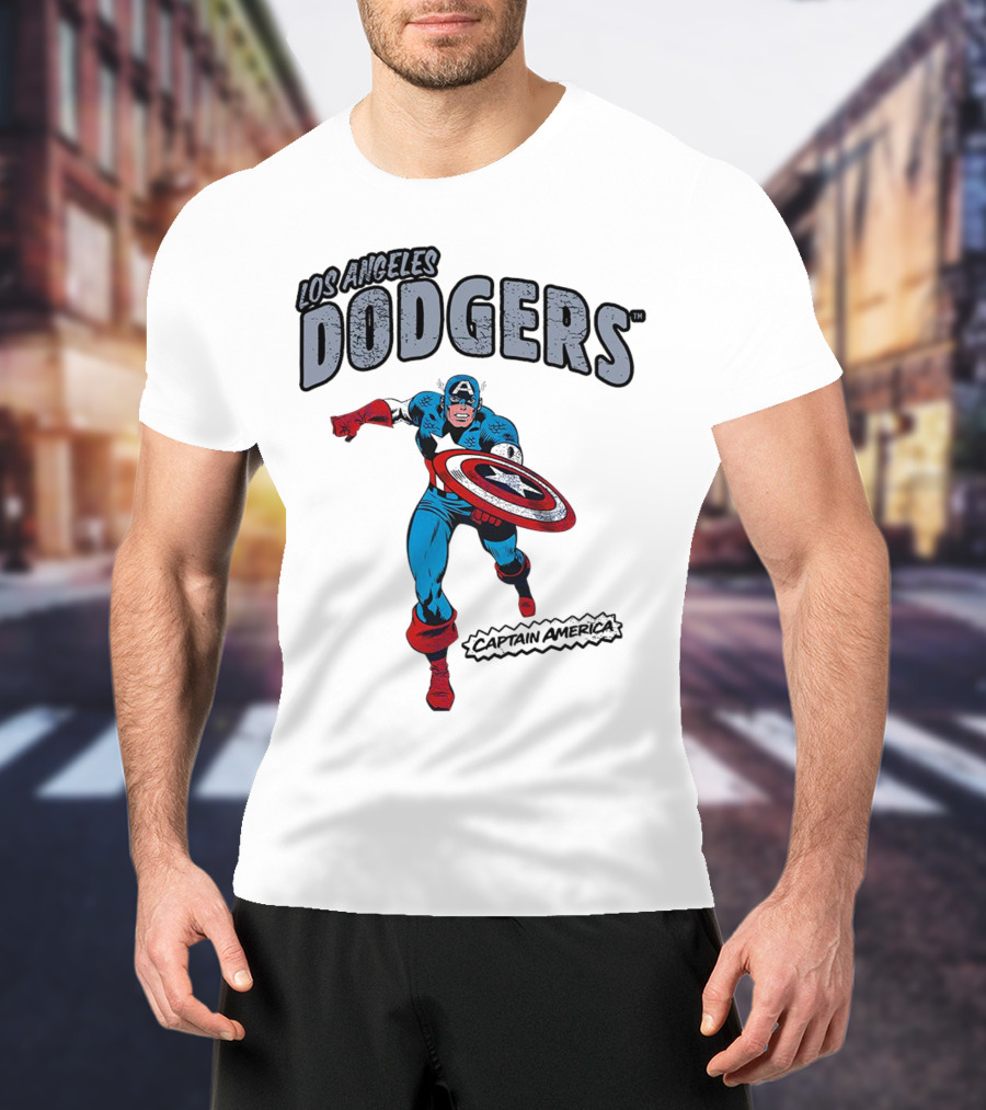 Los Angeles Dodgers Marvel Captain America T-Shirt