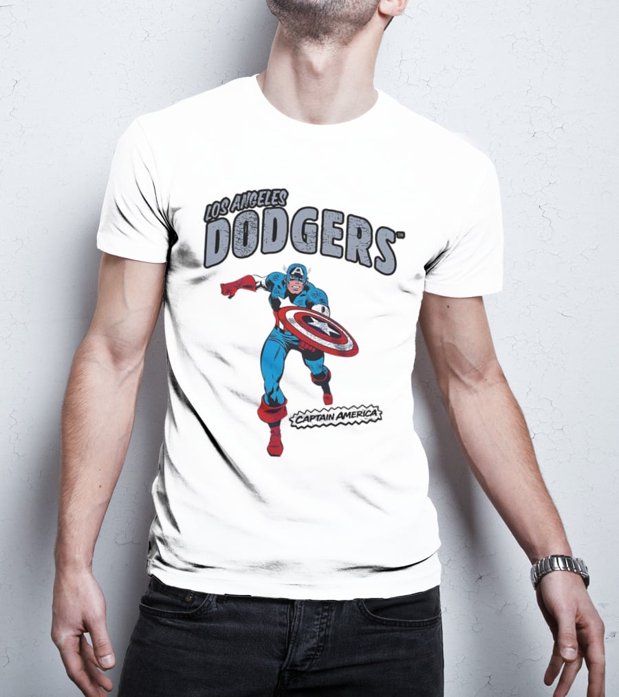 Los Angeles Dodgers Marvel Captain America T-Shirt