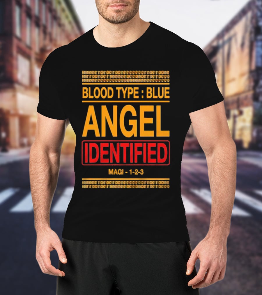 Blood Type Blue Angel Identified Magi 1-2-3 Binary Code T-Shirt