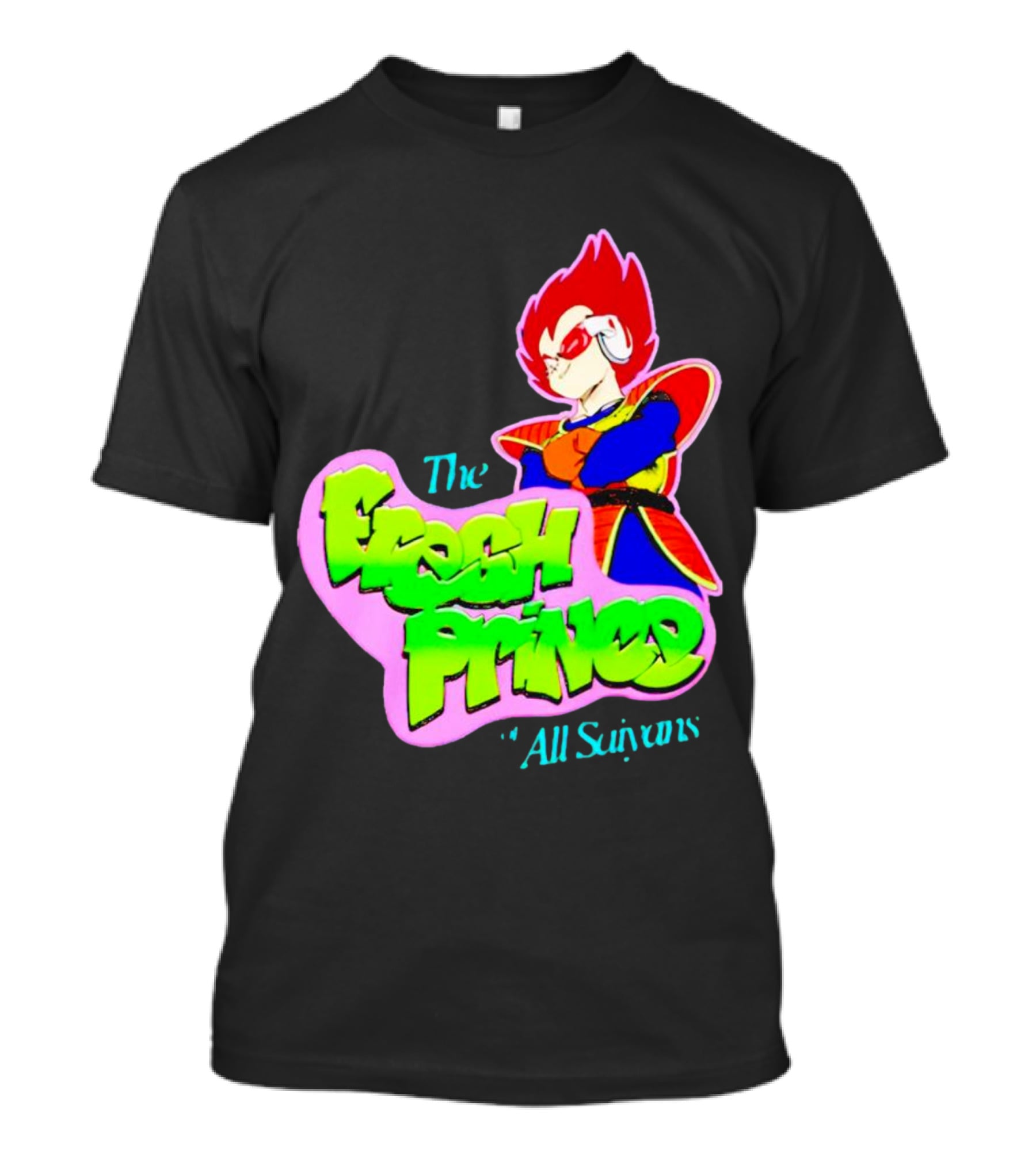 The Fresh Prince Of All Saiyans Vegeta Cartoon Mashup T-Shirt