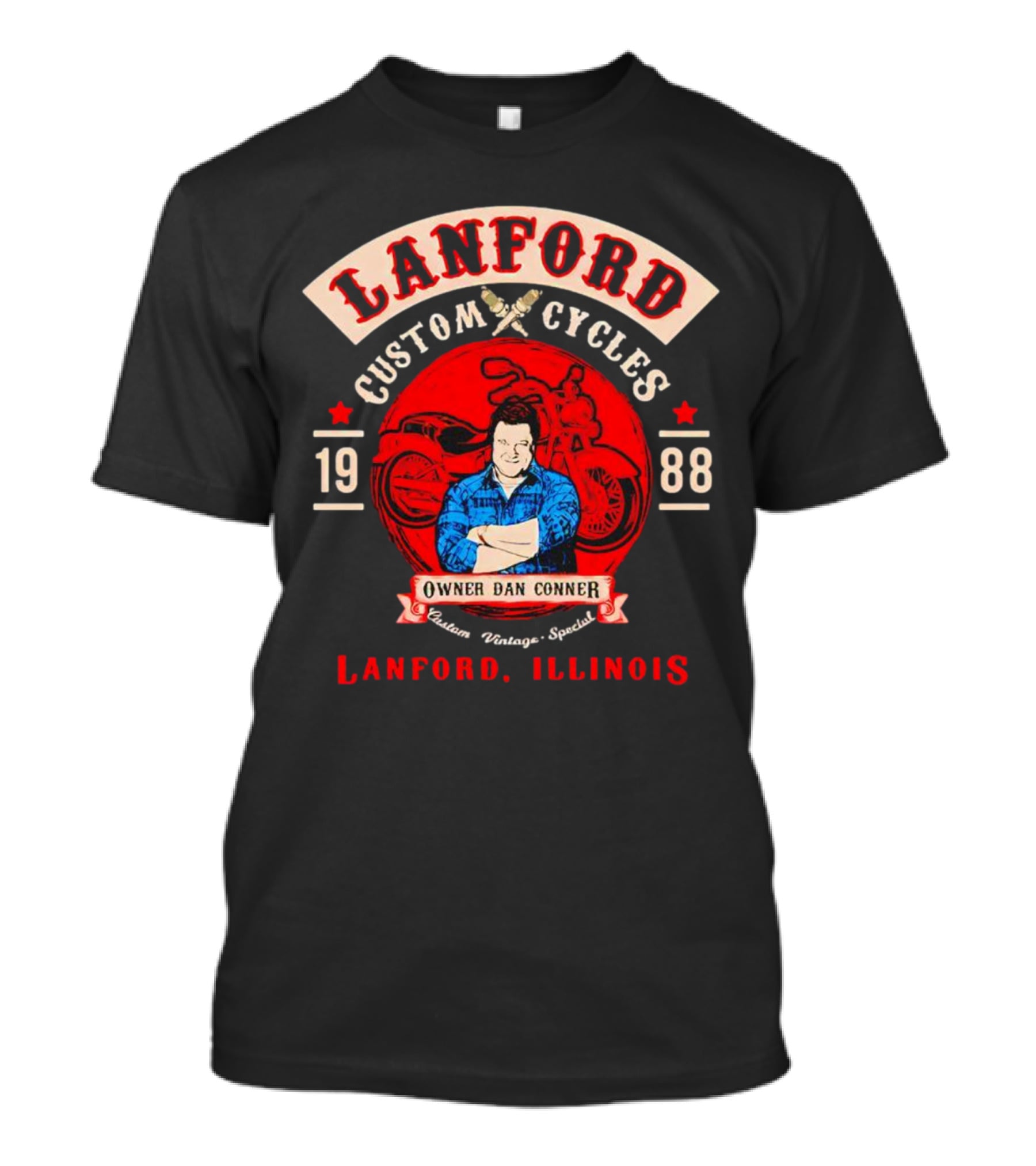Lanford Custom Cycles Owner Dan Conner 1988 Vintage Special Lanford Illinois T-Shirt
