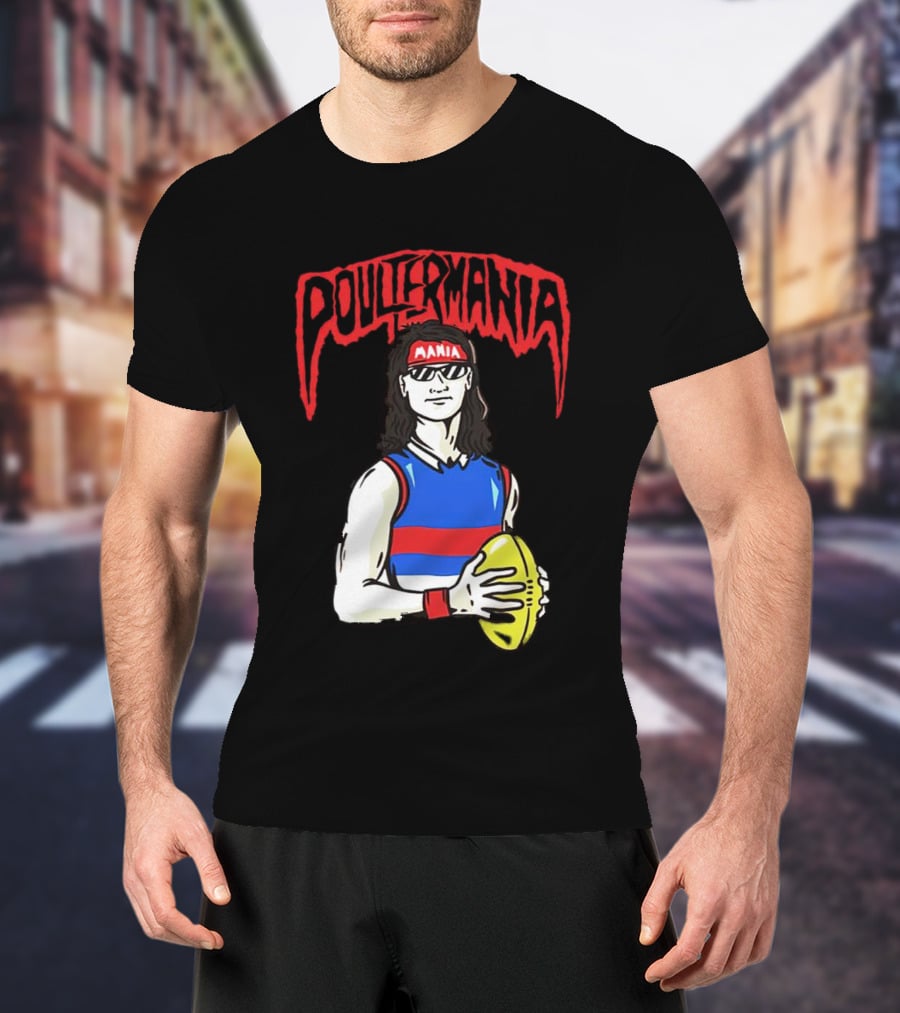Poultermania Mania Red Headband Football Player With Yellow Ball T-Shirt