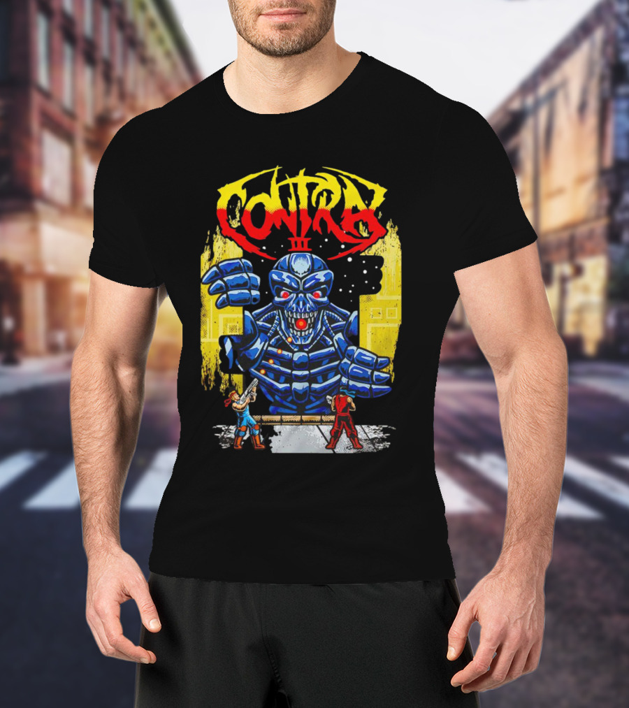Contra III Robo Corpse Battle Boss Retro Gaming T-Shirt