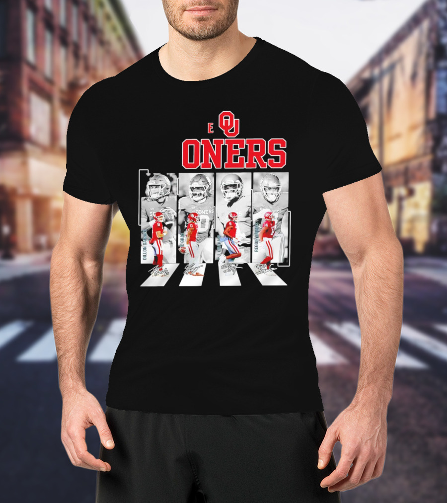 Oklahoma Sooners Football Abbey Road Dillon Gabriel Signatures T-Shirt