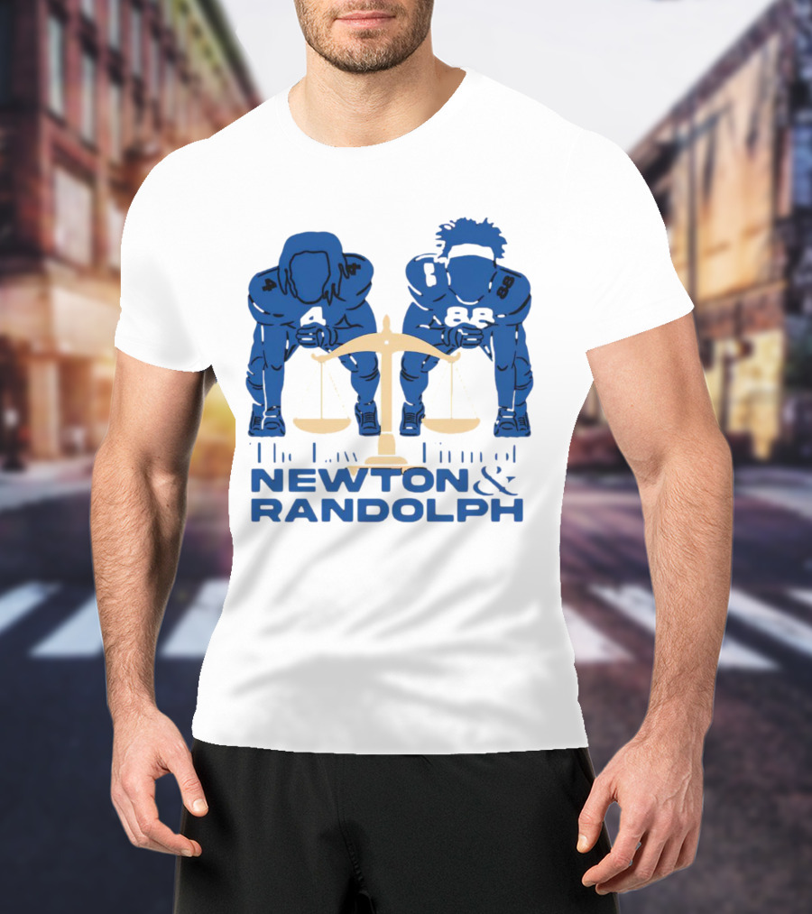 Johnny Newton And Keith Randolph The Law Firm Of Newton And Randolph Football Justice Scales T-Shirt