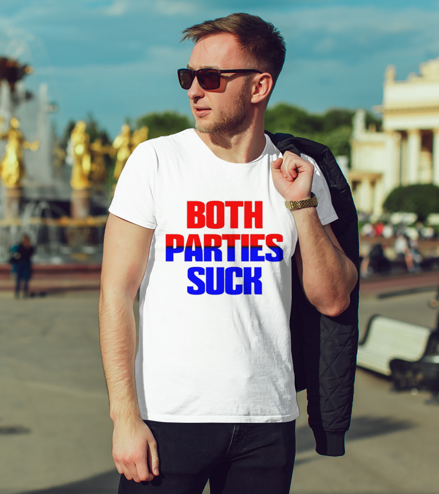 Both Parties Suck Red Blue Political T-Shirt