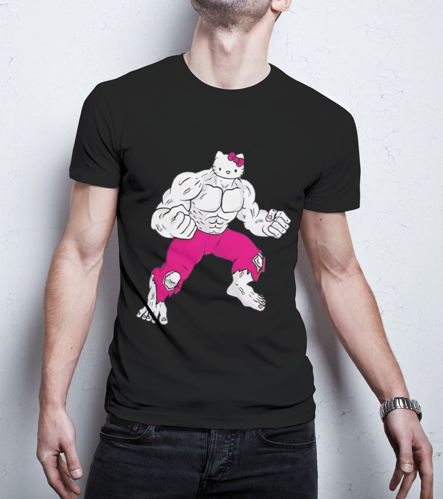 Hello Kitty Meets Hulk Crossover Mashup T-Shirt