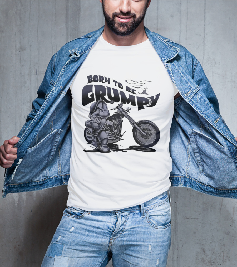 Born To Be Grumpy Motorcycle Rider T-Shirt