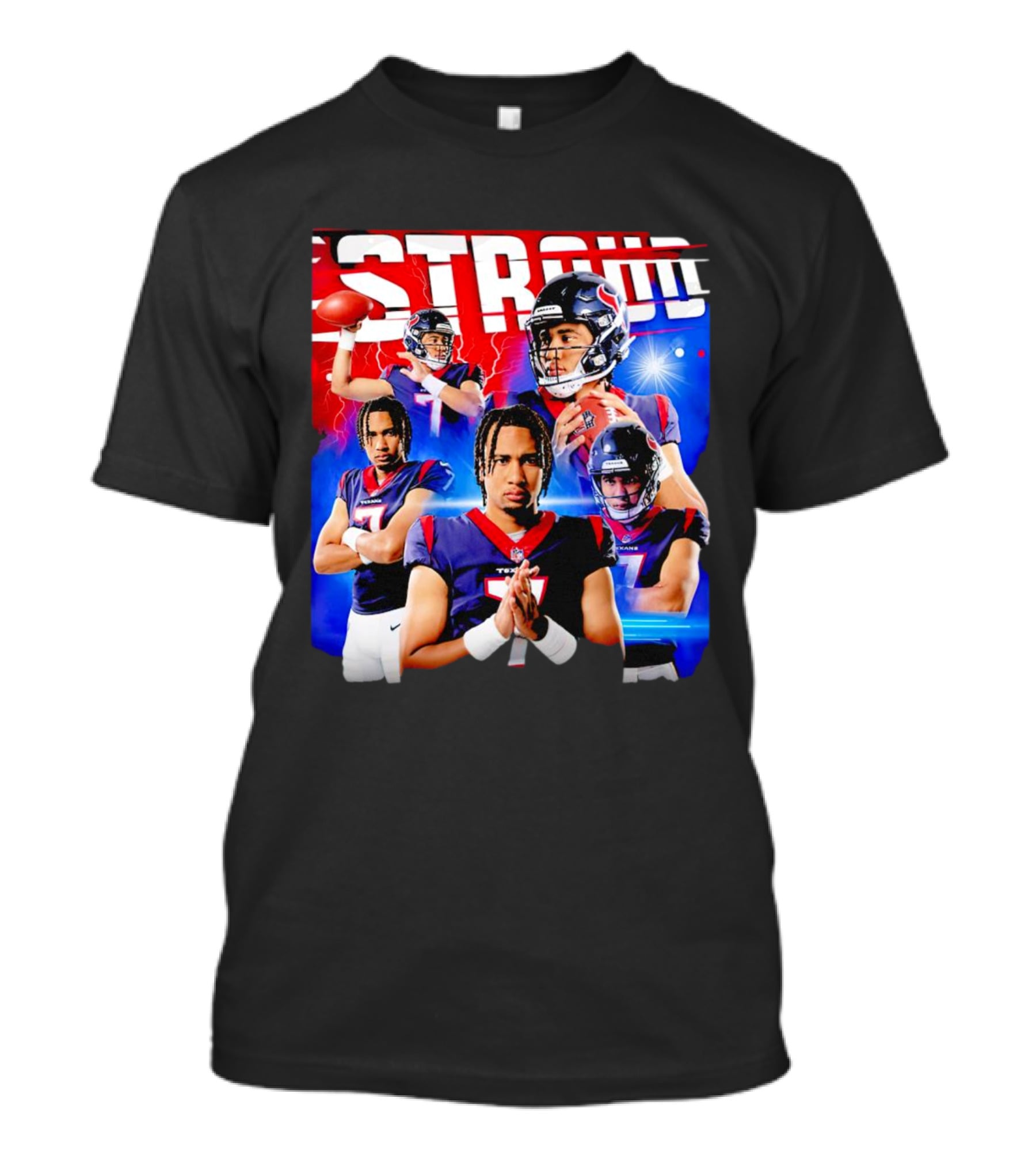CJ Stroud Houston Texans Quarterback Action Collage T-Shirt