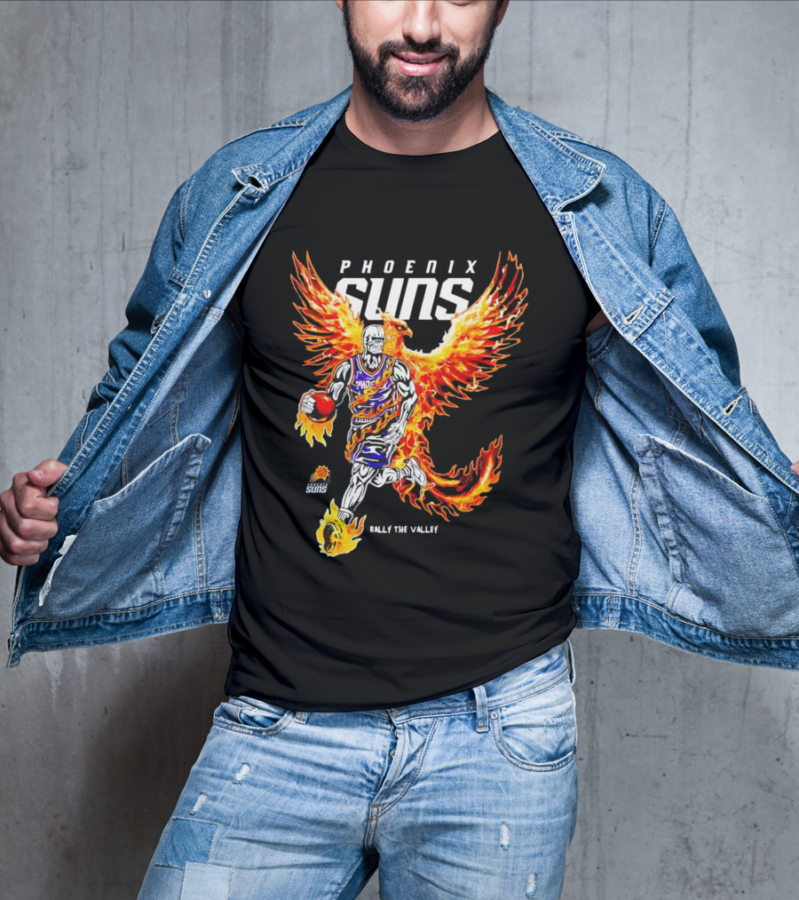 Phoenix Suns Flaming Basketball Phoenix Rally The Valley T-Shirt
