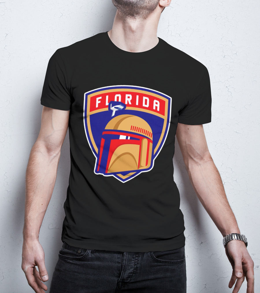 Florida Panthers Boba Fett Helmet Star Wars Collaboration T-Shirt