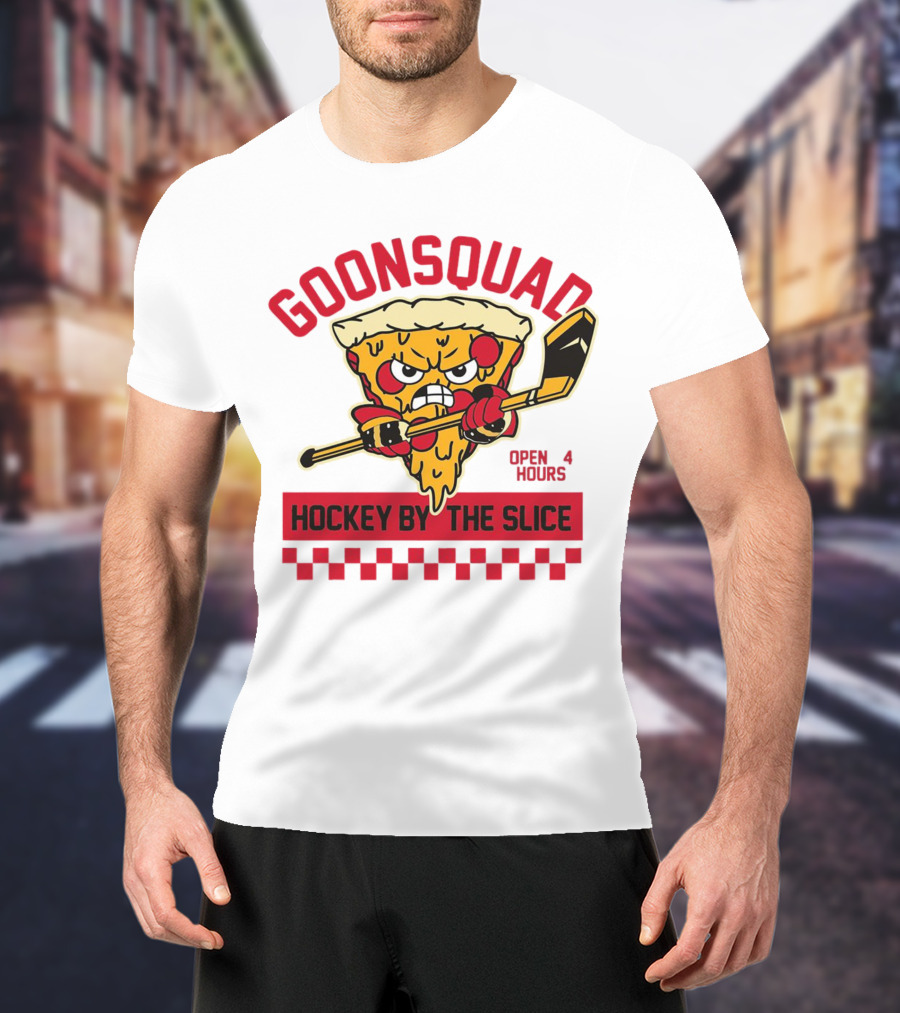 Goonsquad Hockey By The Slice Pizza Warrior Open 4 Hours T-Shirt