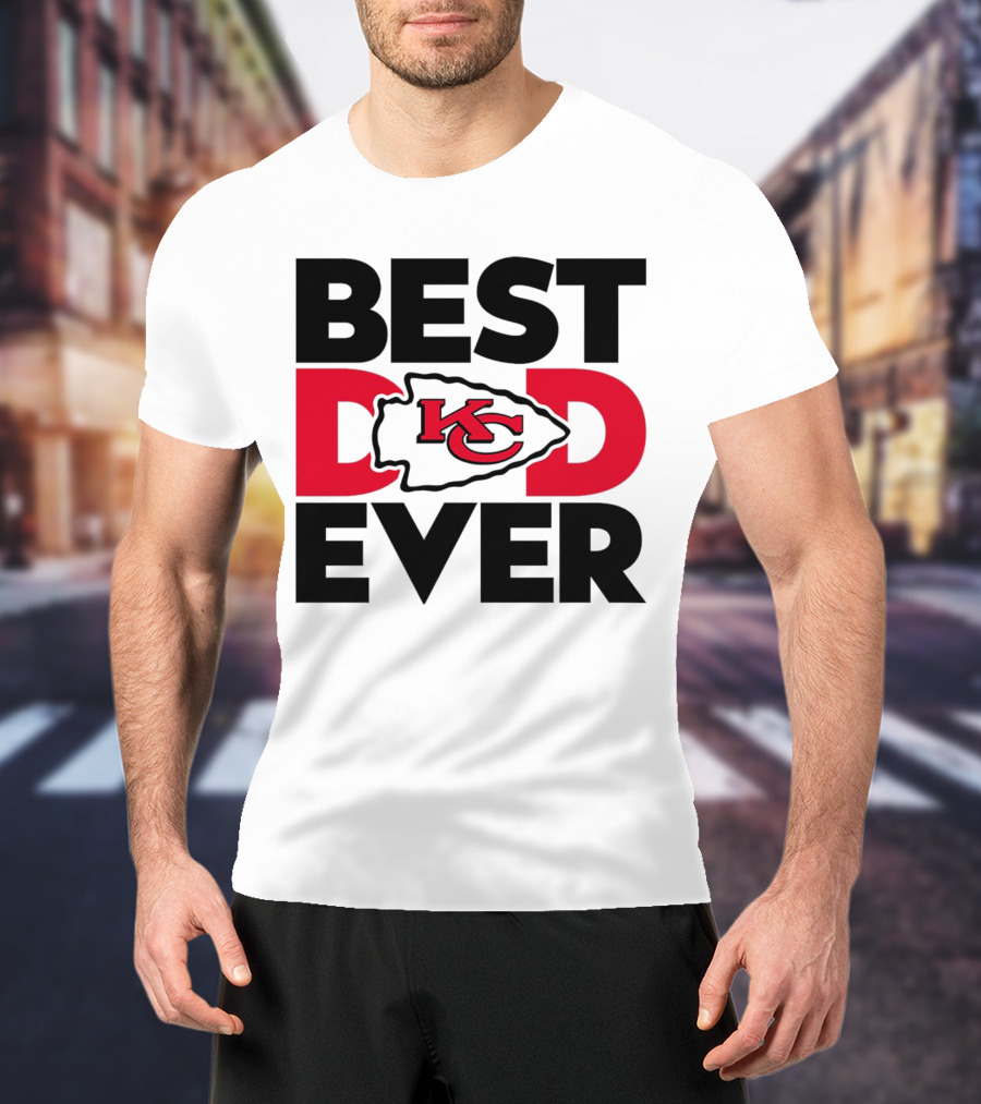 Best Dad Ever Kansas City Chiefs NFL Fan T-Shirt