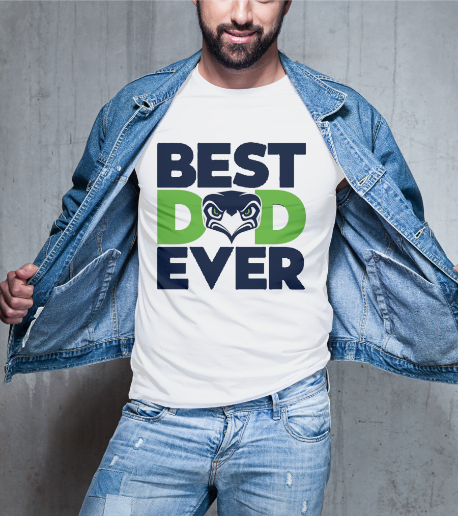 Best Dad Ever Seattle Seahawks Logo NFL T-Shirt