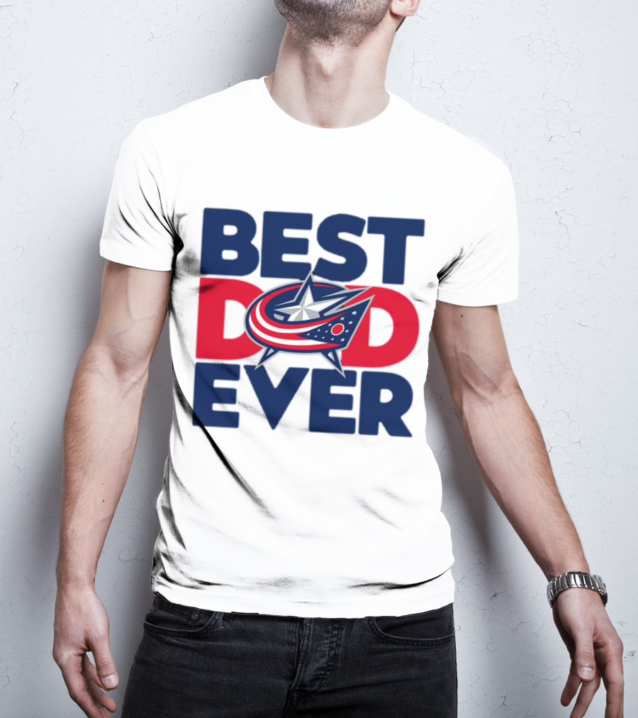 Best Dad Ever NHL Columbus Blue Jackets T-Shirt