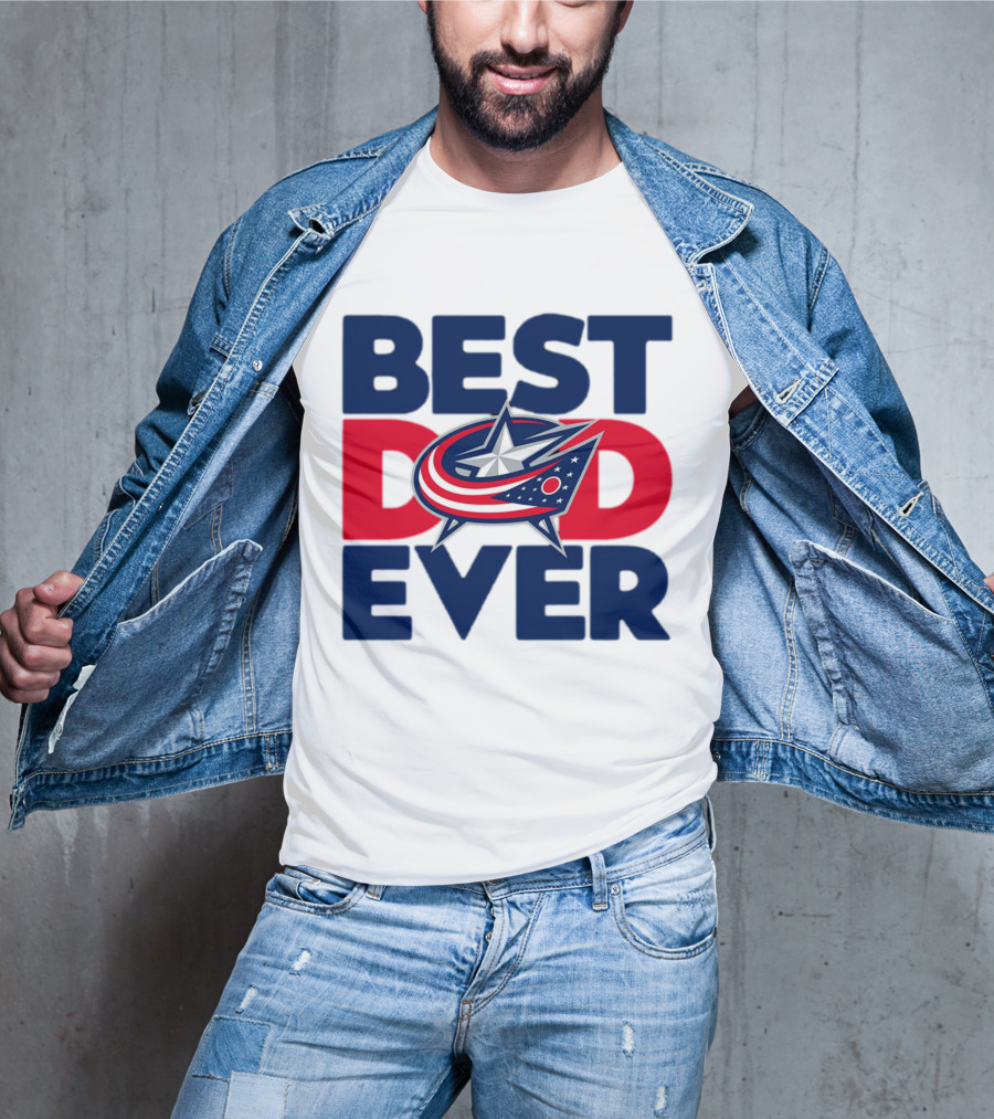 Best Dad Ever NHL Columbus Blue Jackets T-Shirt