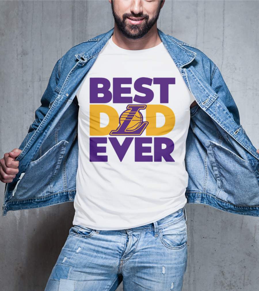 Best Dad Ever NBA Los Angeles Lakers Dodgers Fan T-Shirt