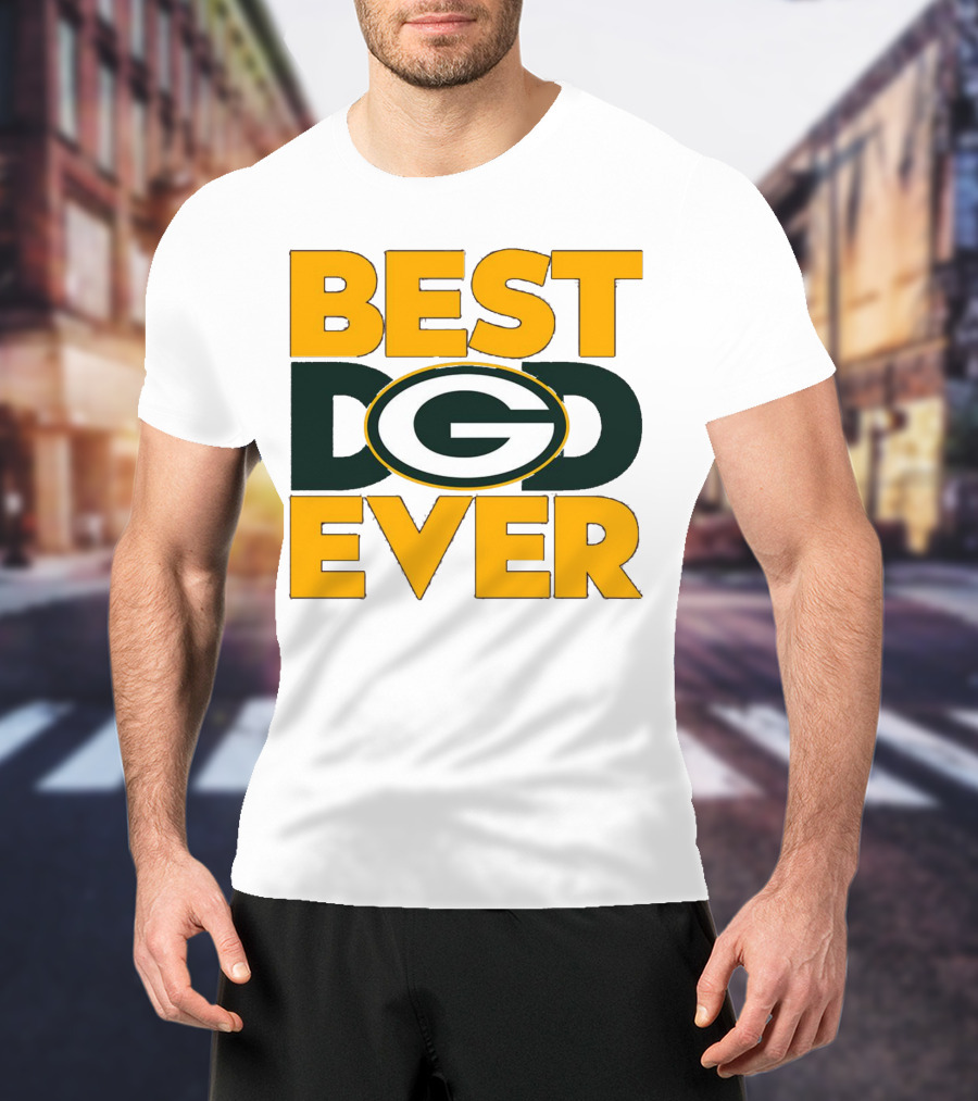 Best Dad Ever Green Bay Packers Logo NFL T-Shirt