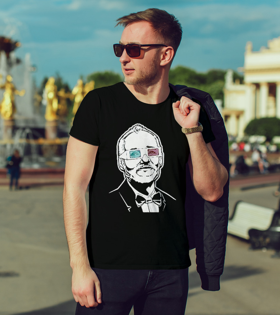 Black The Chivery Bill Murray BFM 3D Glasses T-Shirt