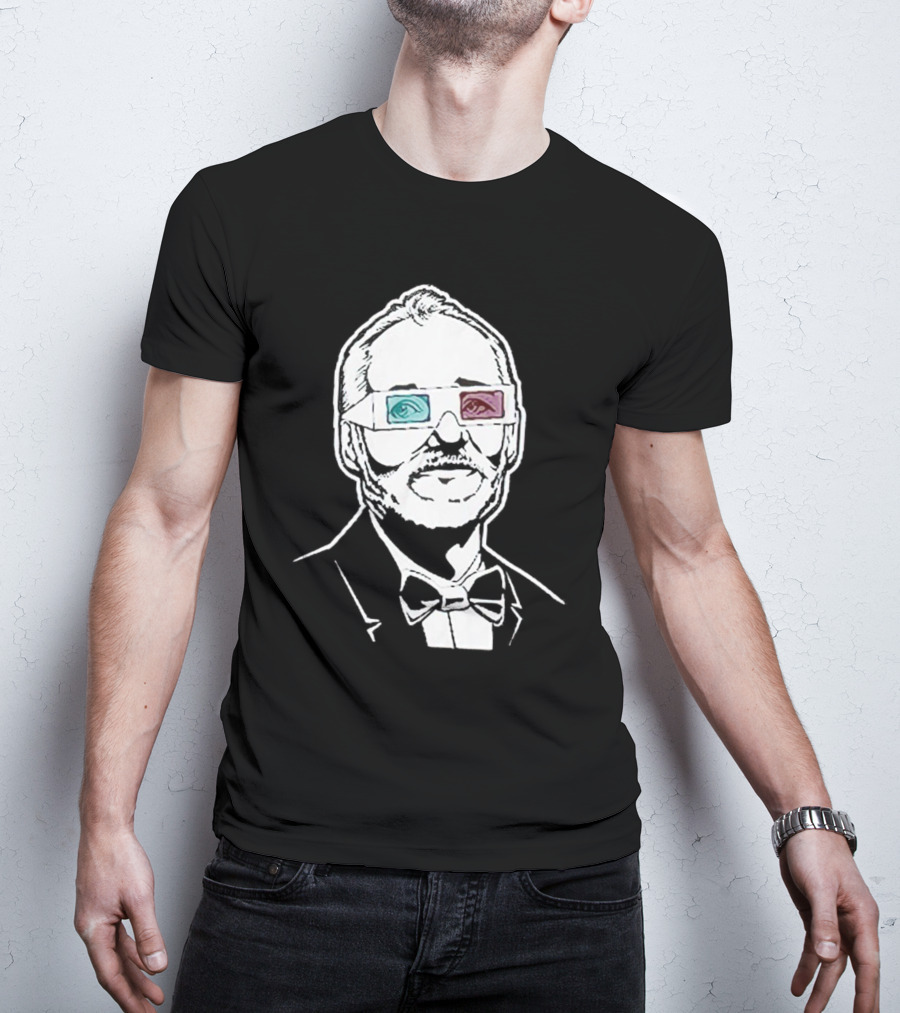 Black The Chivery Bill Murray BFM 3D Glasses T-Shirt
