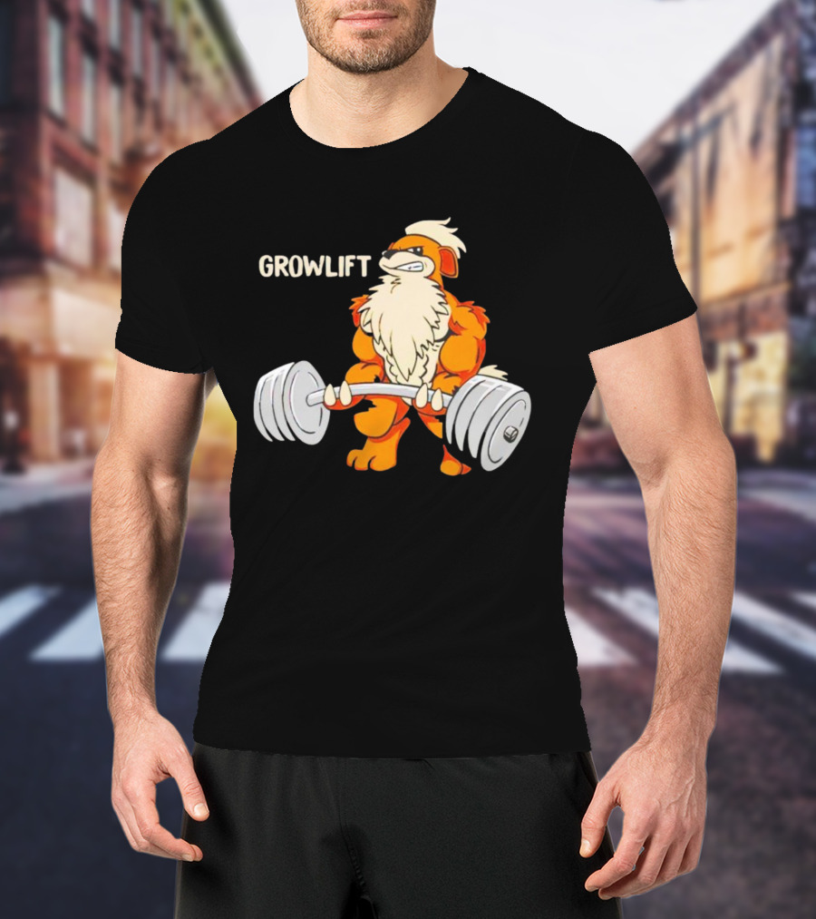 Growlift Lifting Barbell Cartoon Monster T-Shirt