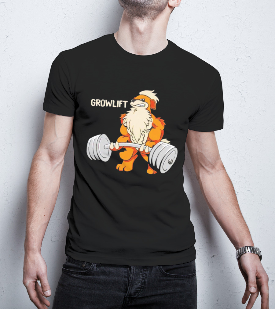 Growlift Lifting Barbell Cartoon Monster T-Shirt