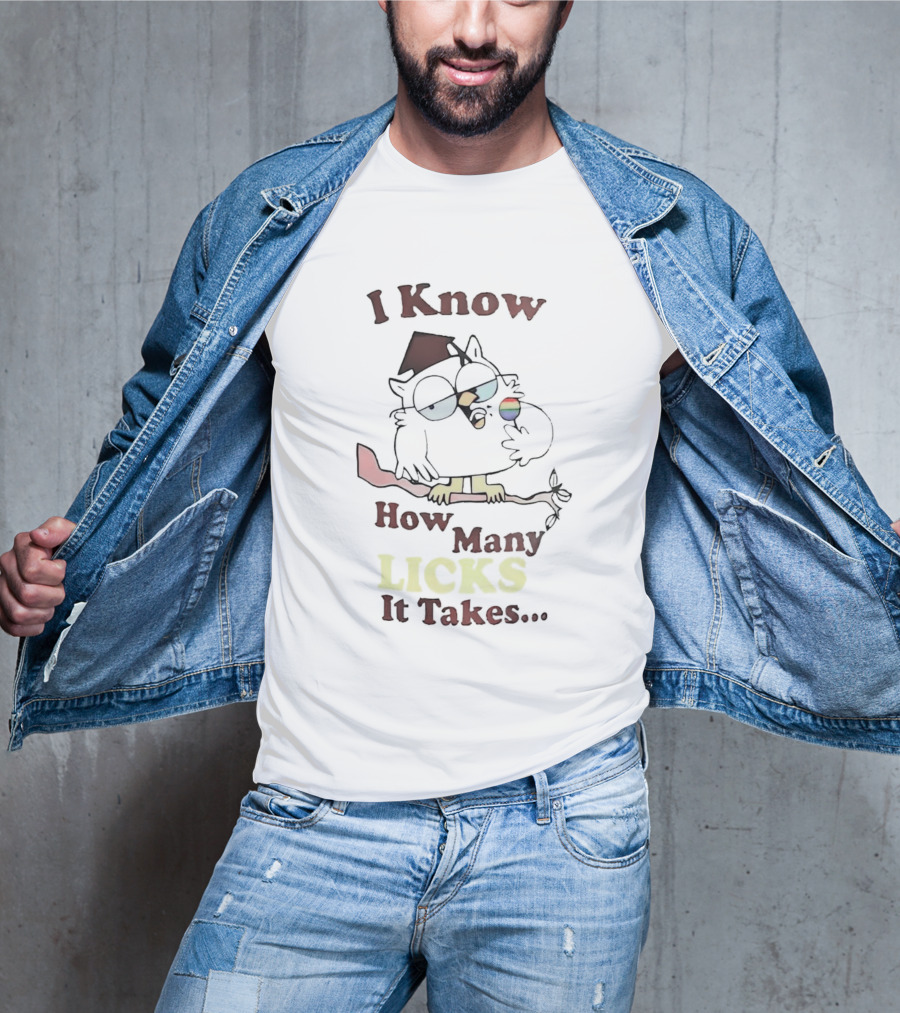 Owl I Know How Many Licks It Takes Pride Rainbow Lollipop T-Shirt