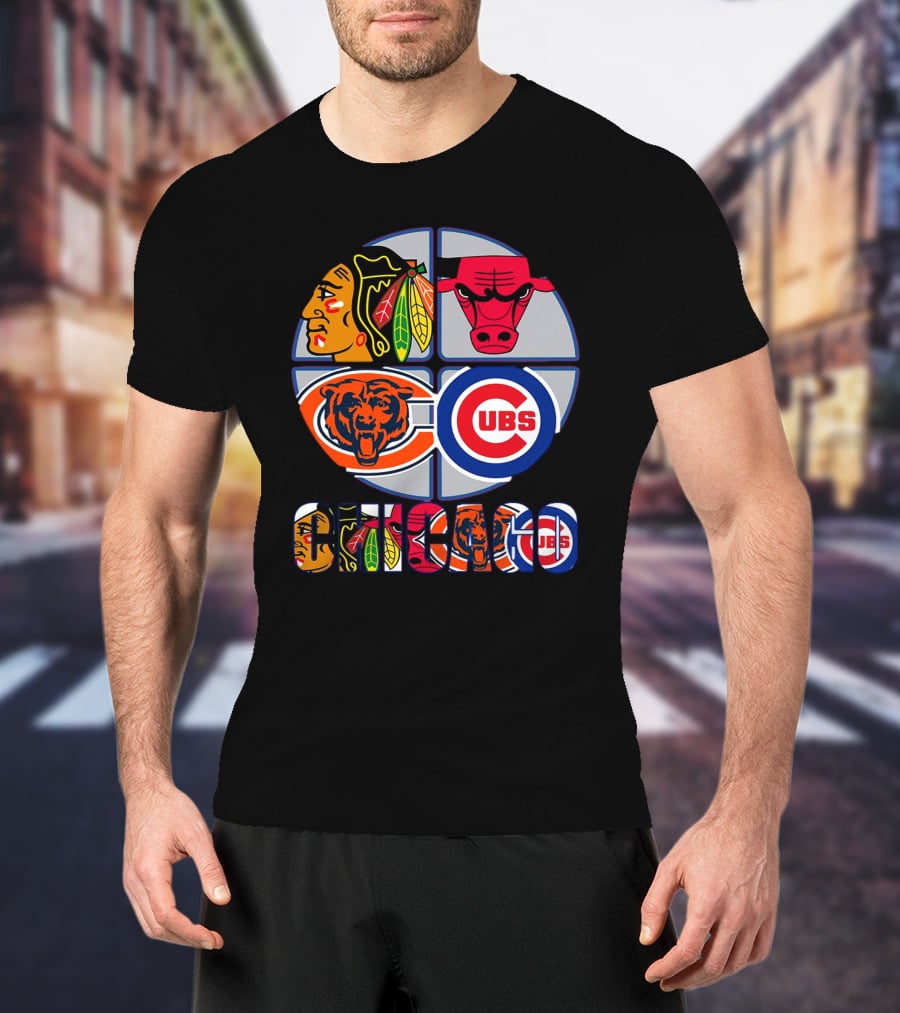Chicago Sports Blackhawks Bulls Bears Cubs T-Shirt