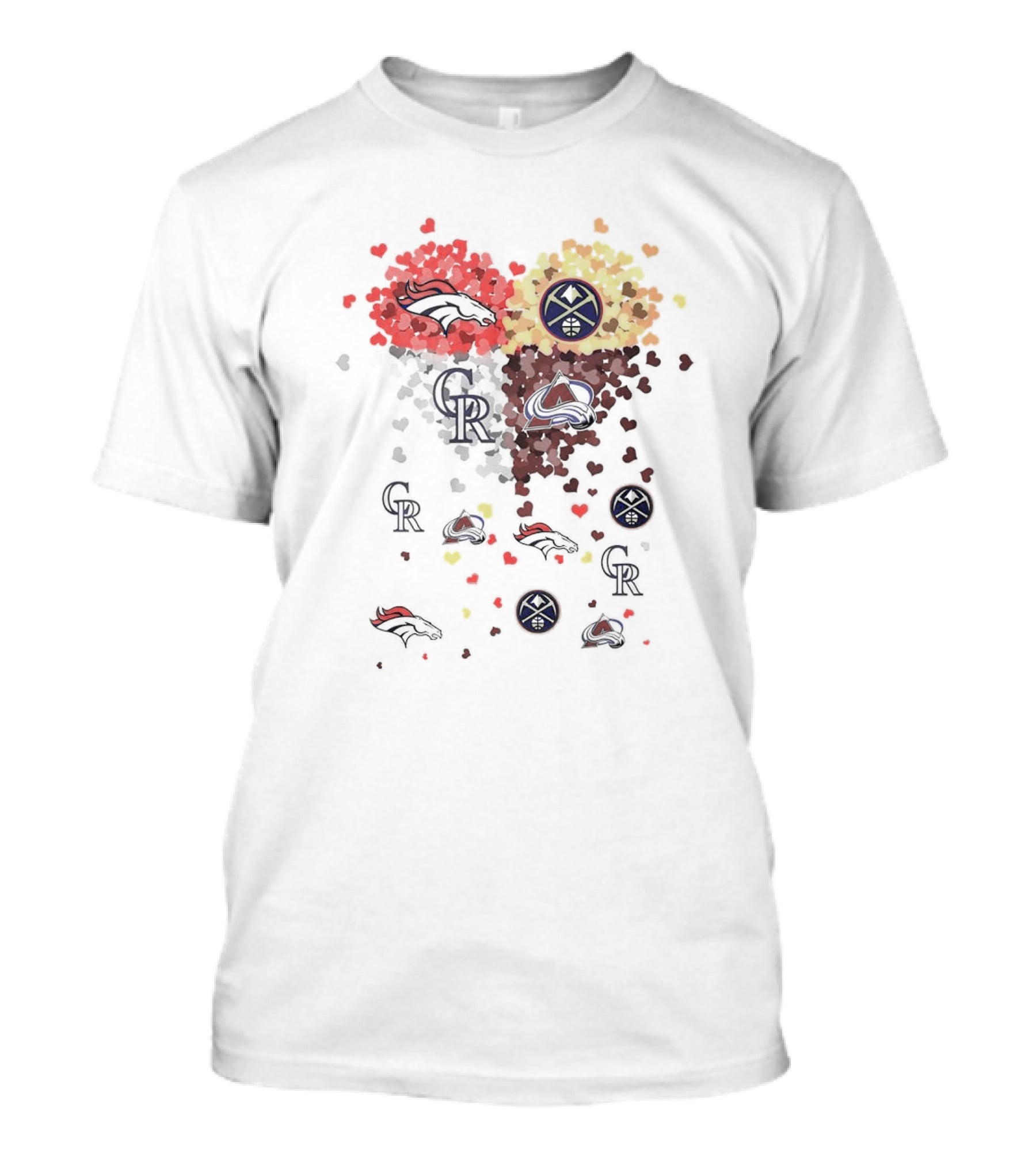 Colorado Broncos Rockies Nuggets Avalanche Team Sports Love T-Shirt
