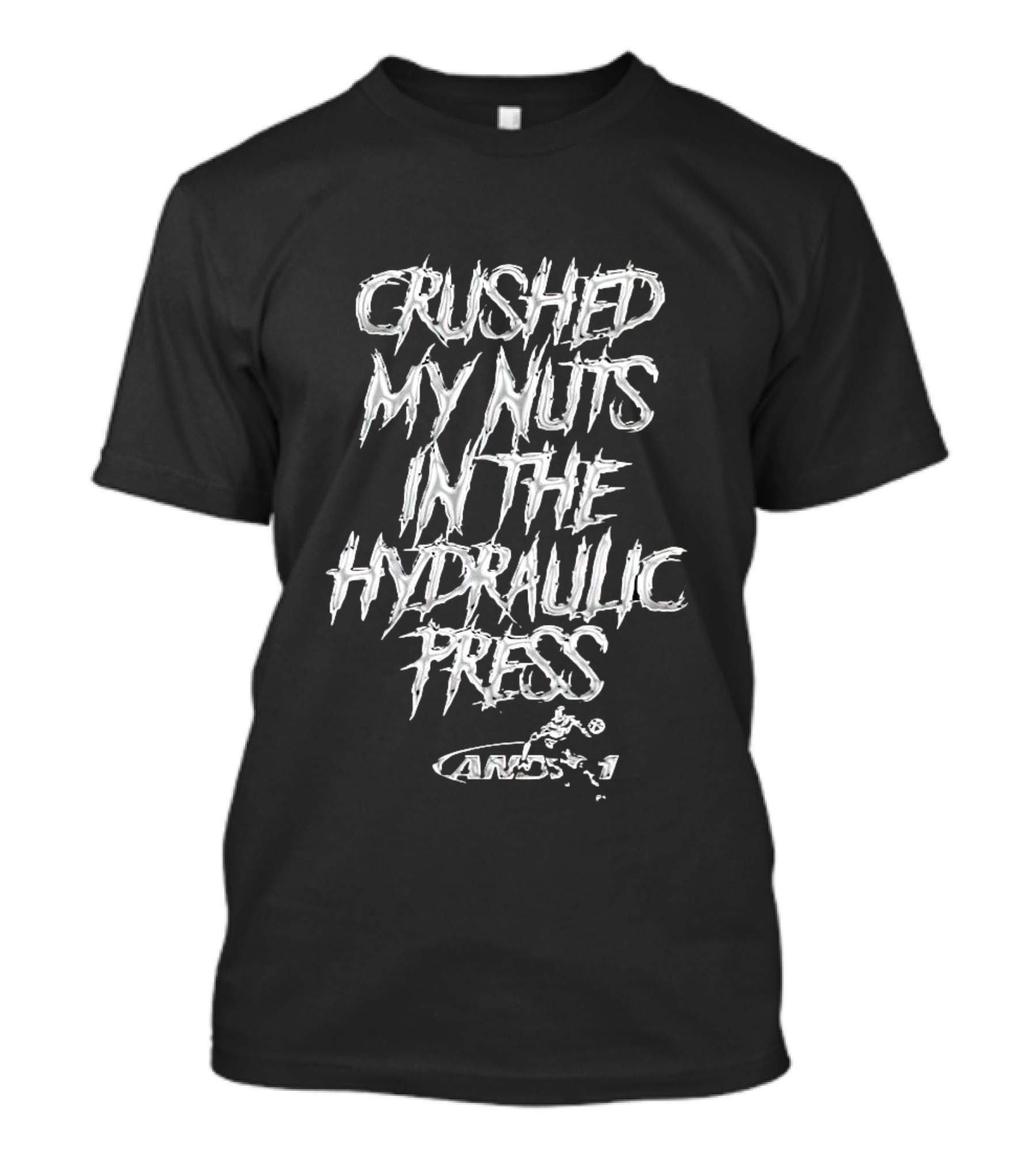Crushed My Nuts In The Hydraulic Press AMOS.1 T-Shirt