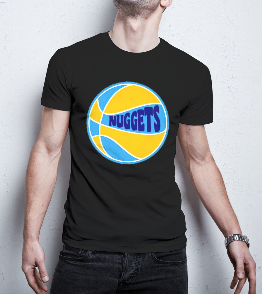Nuggets Retro Blue And Yellow Basketball T-Shirt