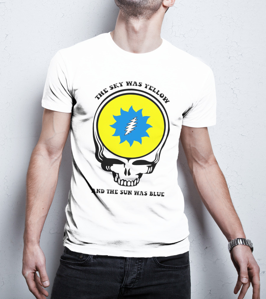 Grateful Dead Skull With Yellow Sky And Blue Sun Iconic T-Shirt