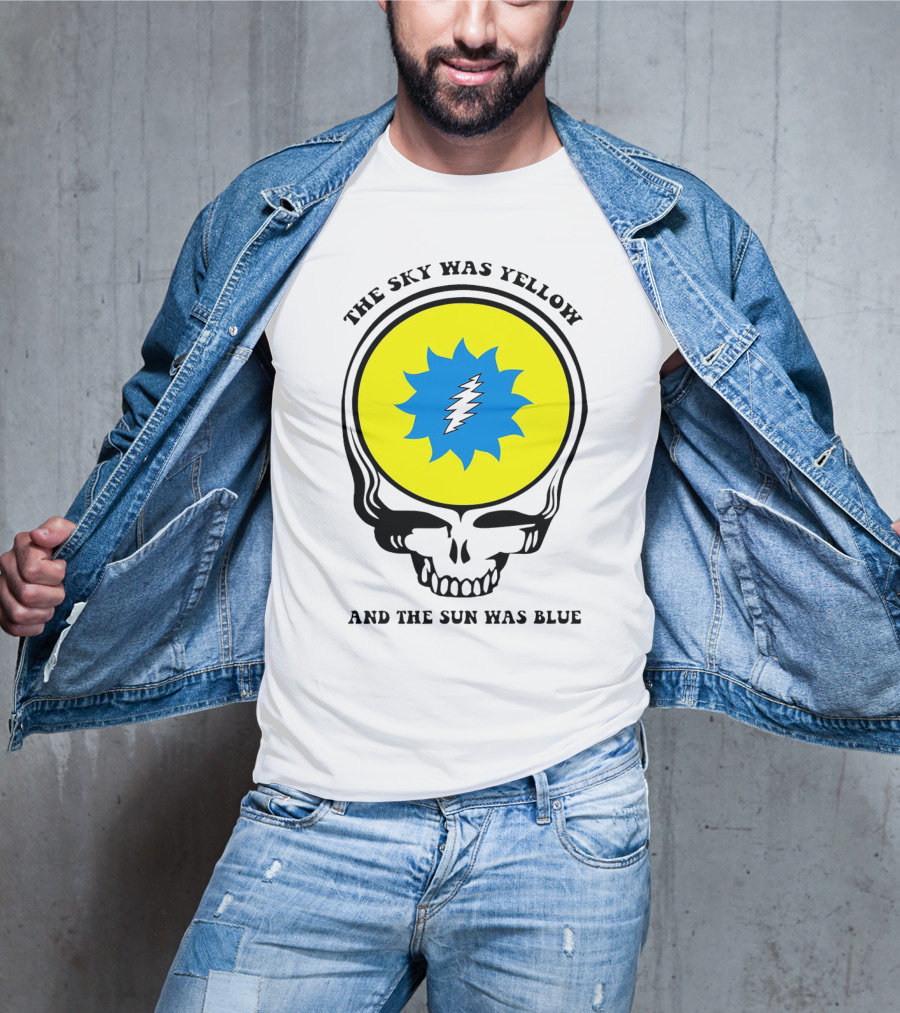 Grateful Dead Skull With Yellow Sky And Blue Sun Iconic T-Shirt