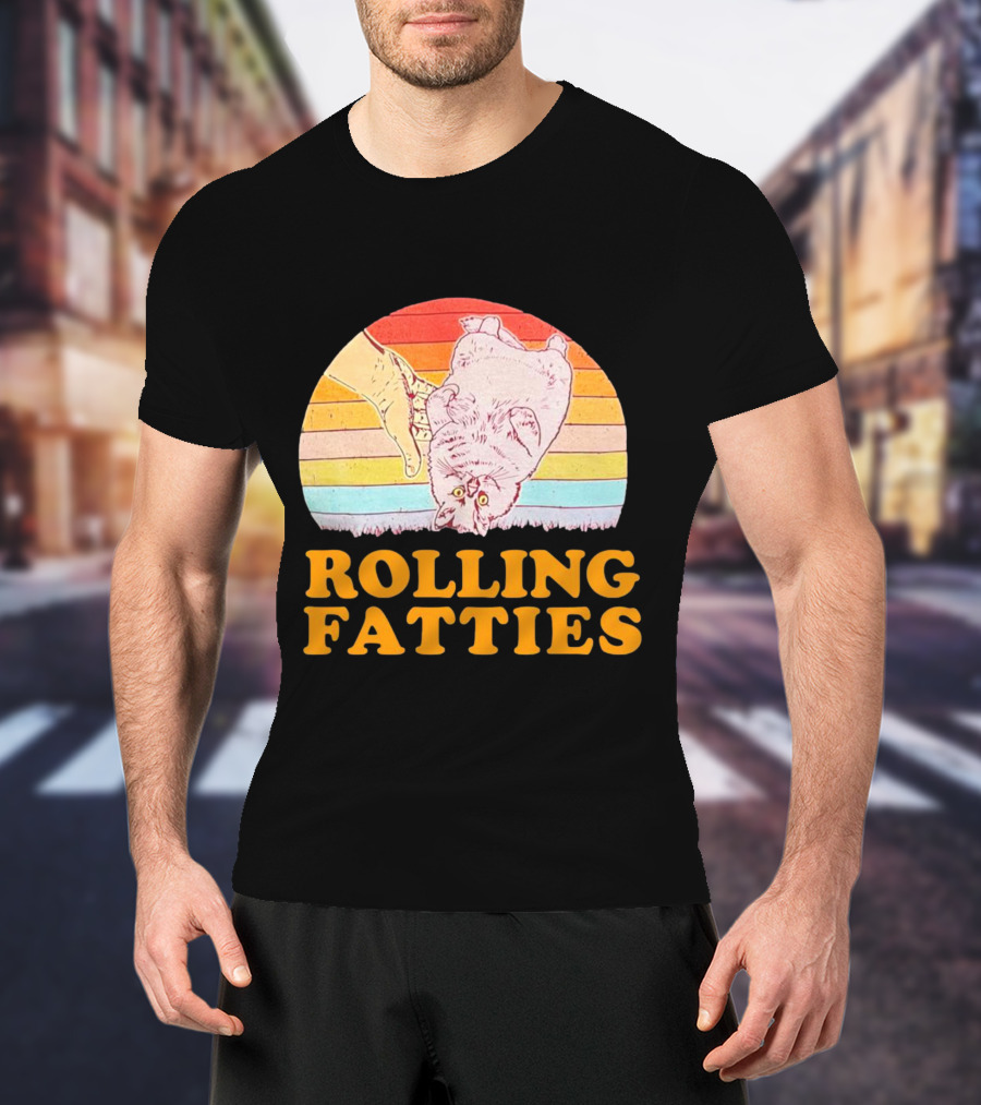 Cat Rolling Fatties Retro Vibes T-Shirt