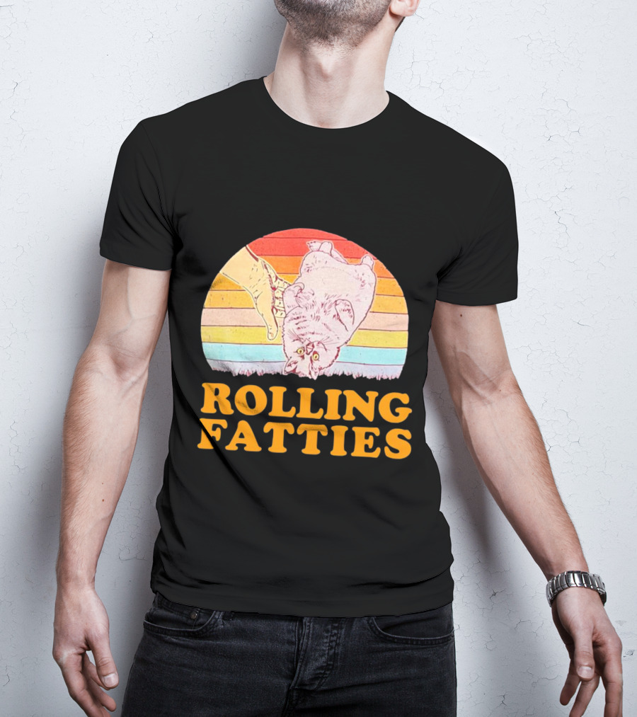 Cat Rolling Fatties Retro Vibes T-Shirt