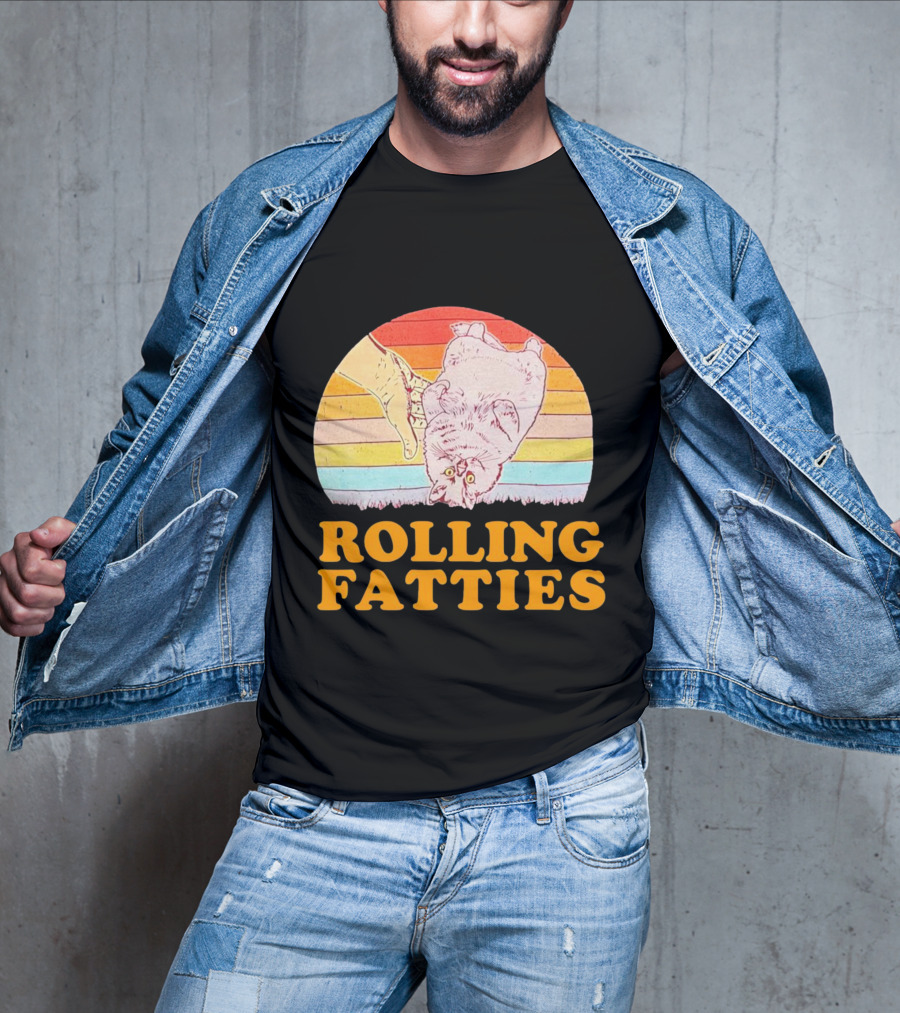 Cat Rolling Fatties Retro Vibes T-Shirt
