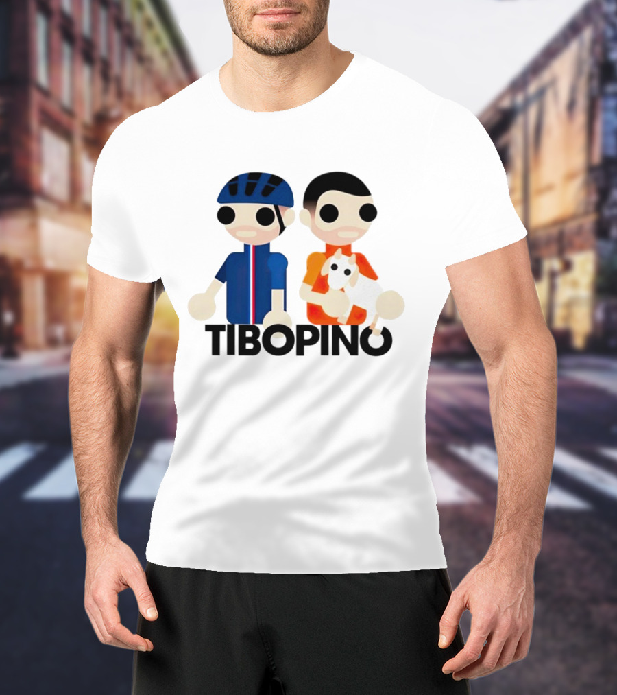 Tibopino Cycling Character Duo With Helmet And Dog T-Shirt
