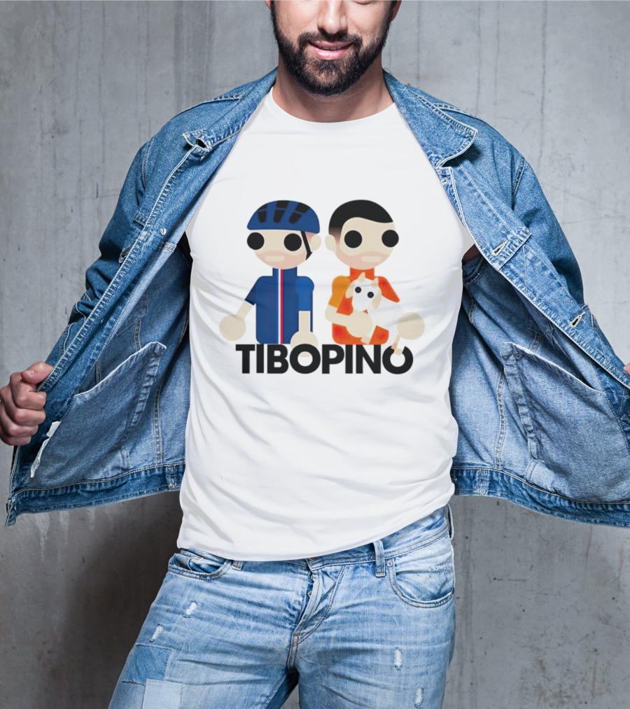 Tibopino Cycling Character Duo With Helmet And Dog T-Shirt